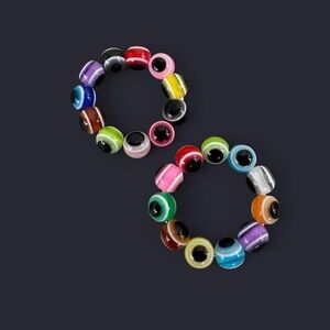 Evil Eye Bead Rings